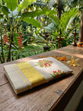 Vanaraji Tissue Kasavu Light Green