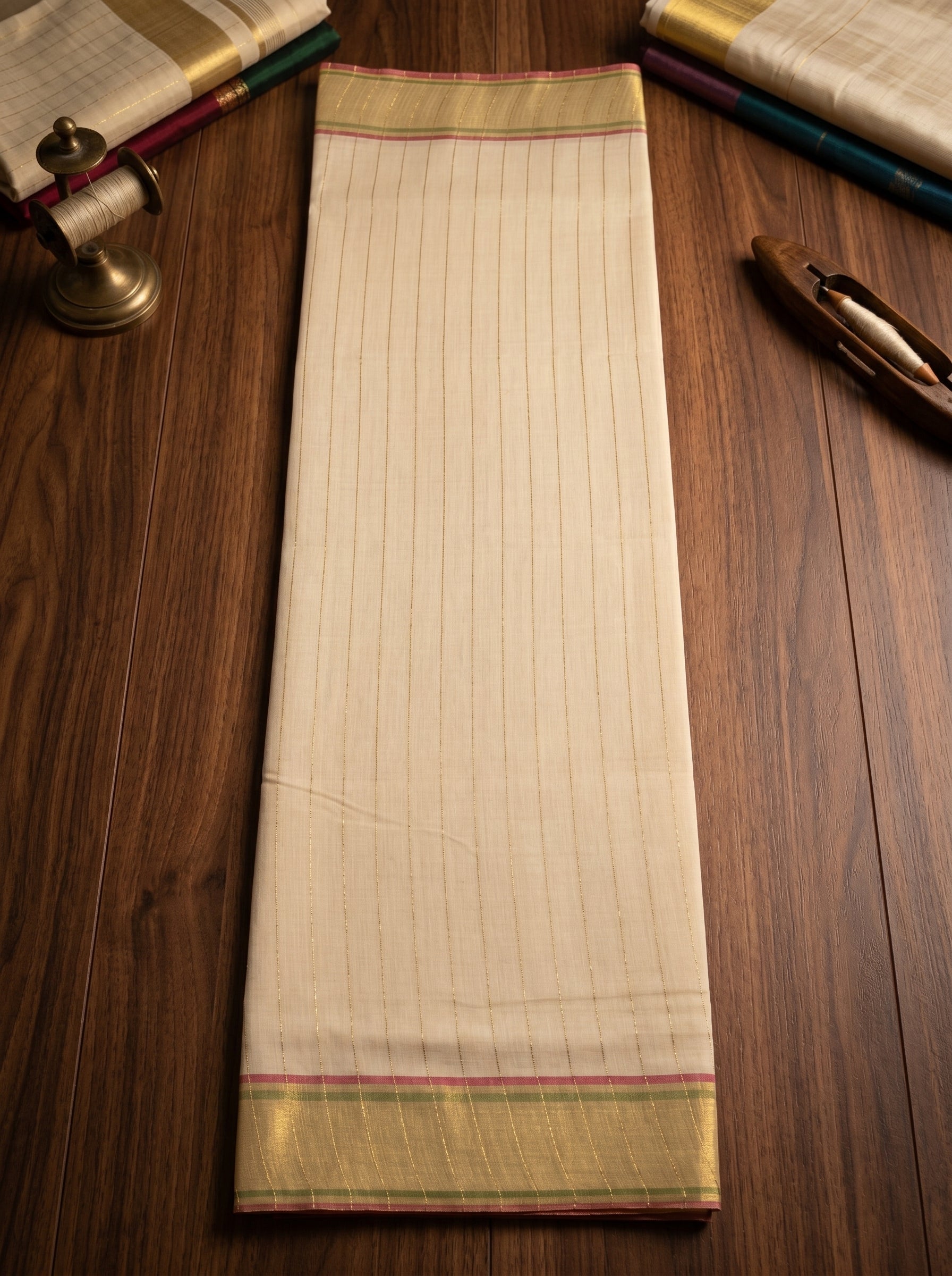 Rajarekha Tissue Kasavu Red