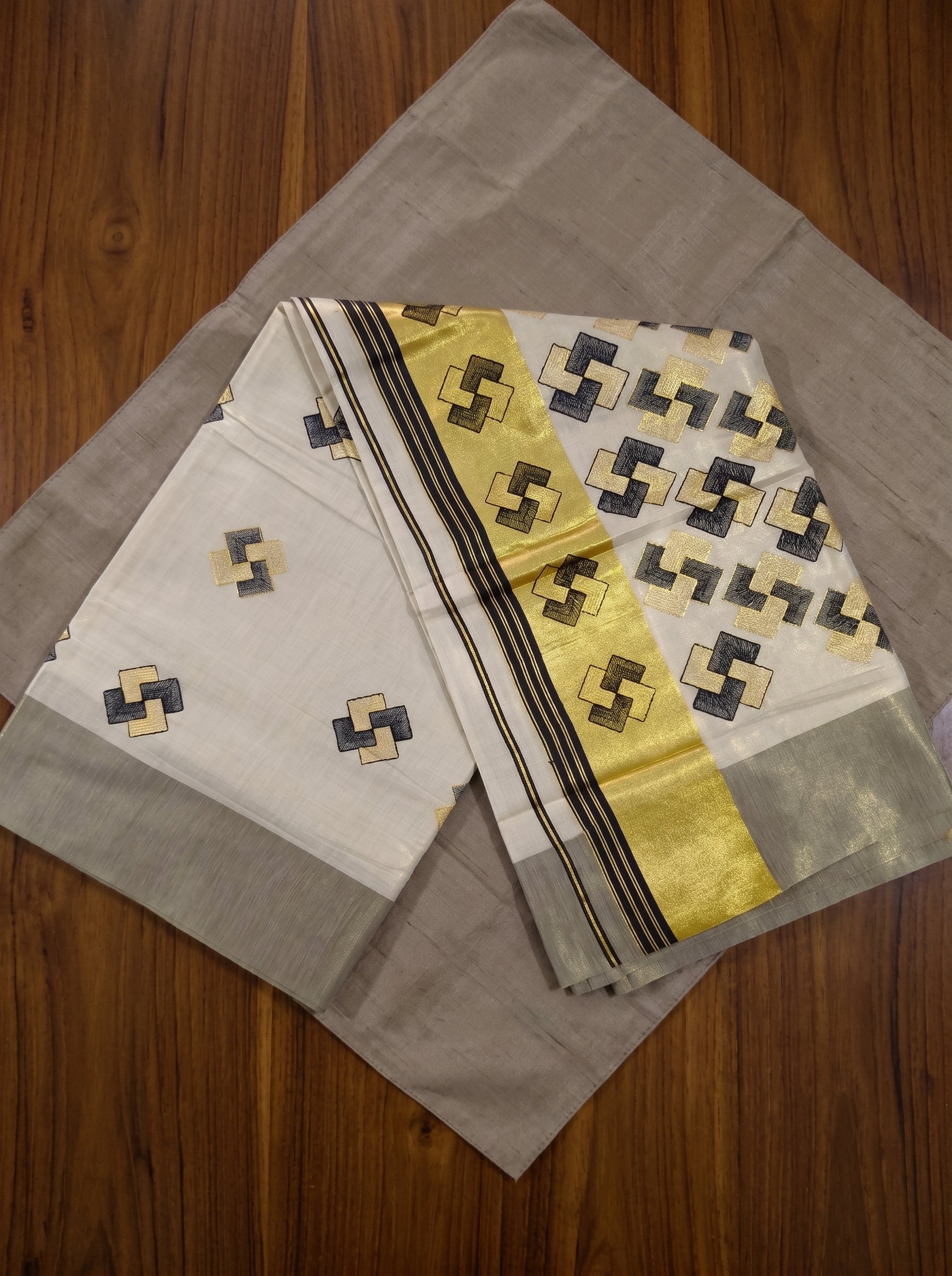 Ananthya Tissue Kasavu Black