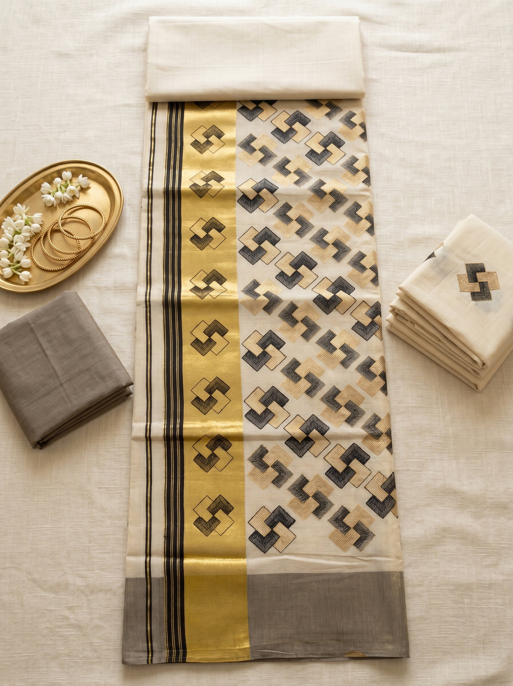 Ananthya Tissue Kasavu Black