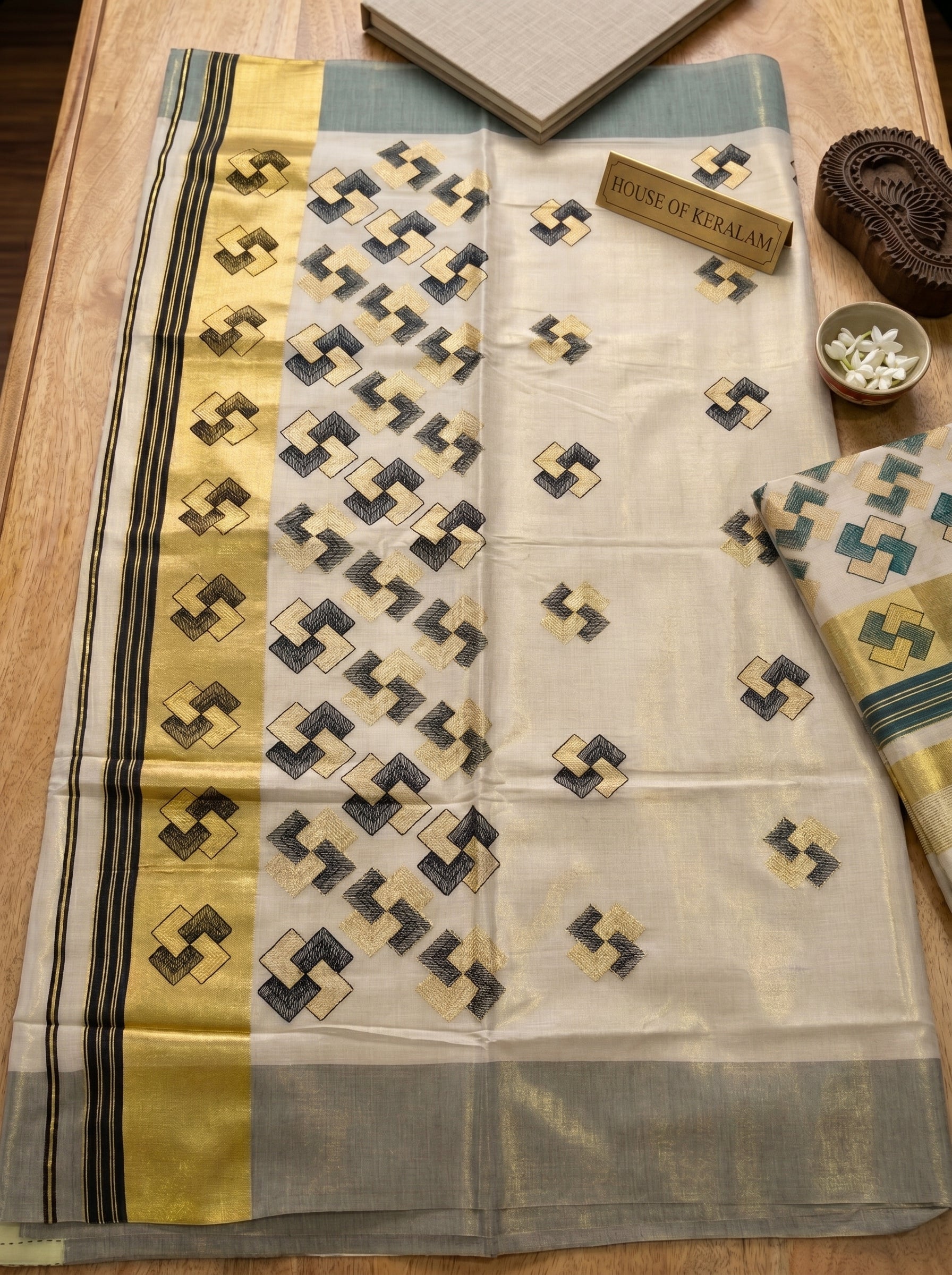 Ananthya Tissue Kasavu Black