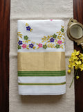 Pushpavalli Cotton Kasavu Light Green