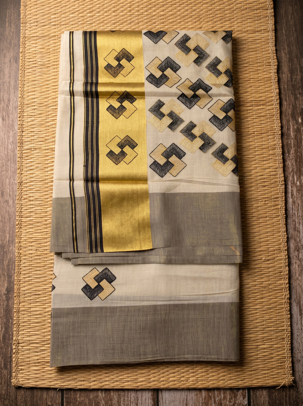 Ananthya Tissue Kasavu Black