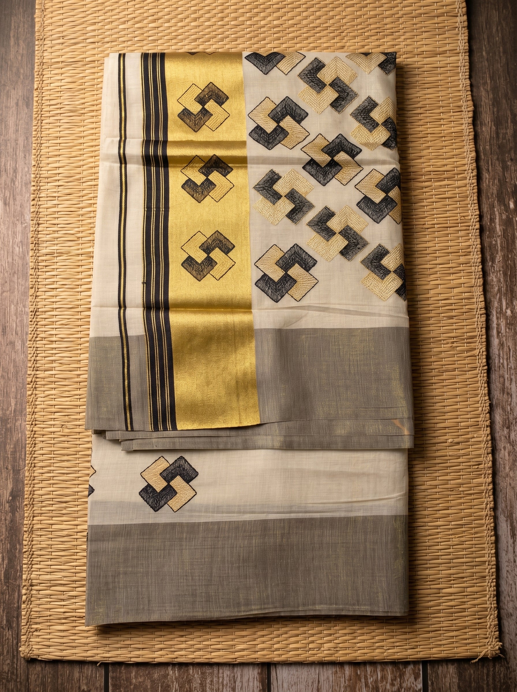 Ananthya Tissue Kasavu Black