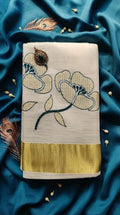 Hemaprabha Tissue Kasavu Green - Authentic Kerala Saree | Kasavu Saree | House Of Keralam