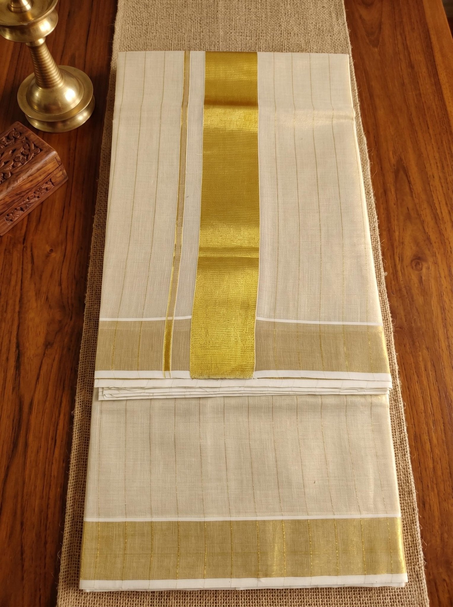 Hemarekha Tissue Kasavu - Authentic Kerala Saree | Kasavu Saree | House Of Keralam