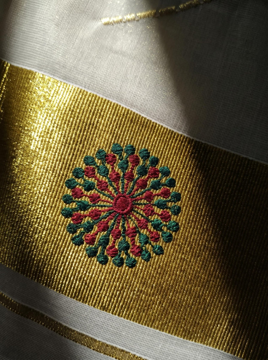Mayoorika Tissue Kasavu Red - Authentic Kerala Saree | Kasavu Saree | House Of Keralam