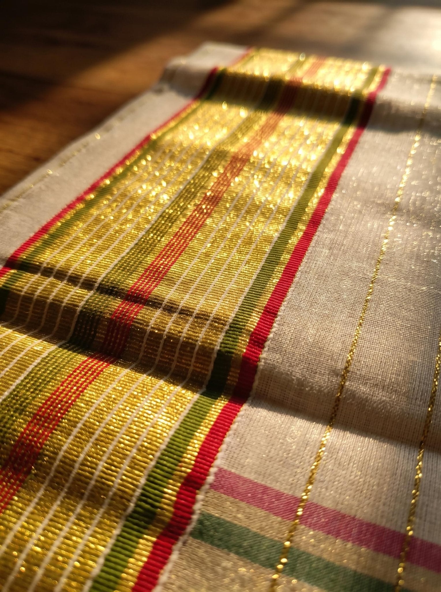 Rajarekha Tissue Kasavu Red - Authentic Kerala Saree | Kasavu Saree | House Of Keralam