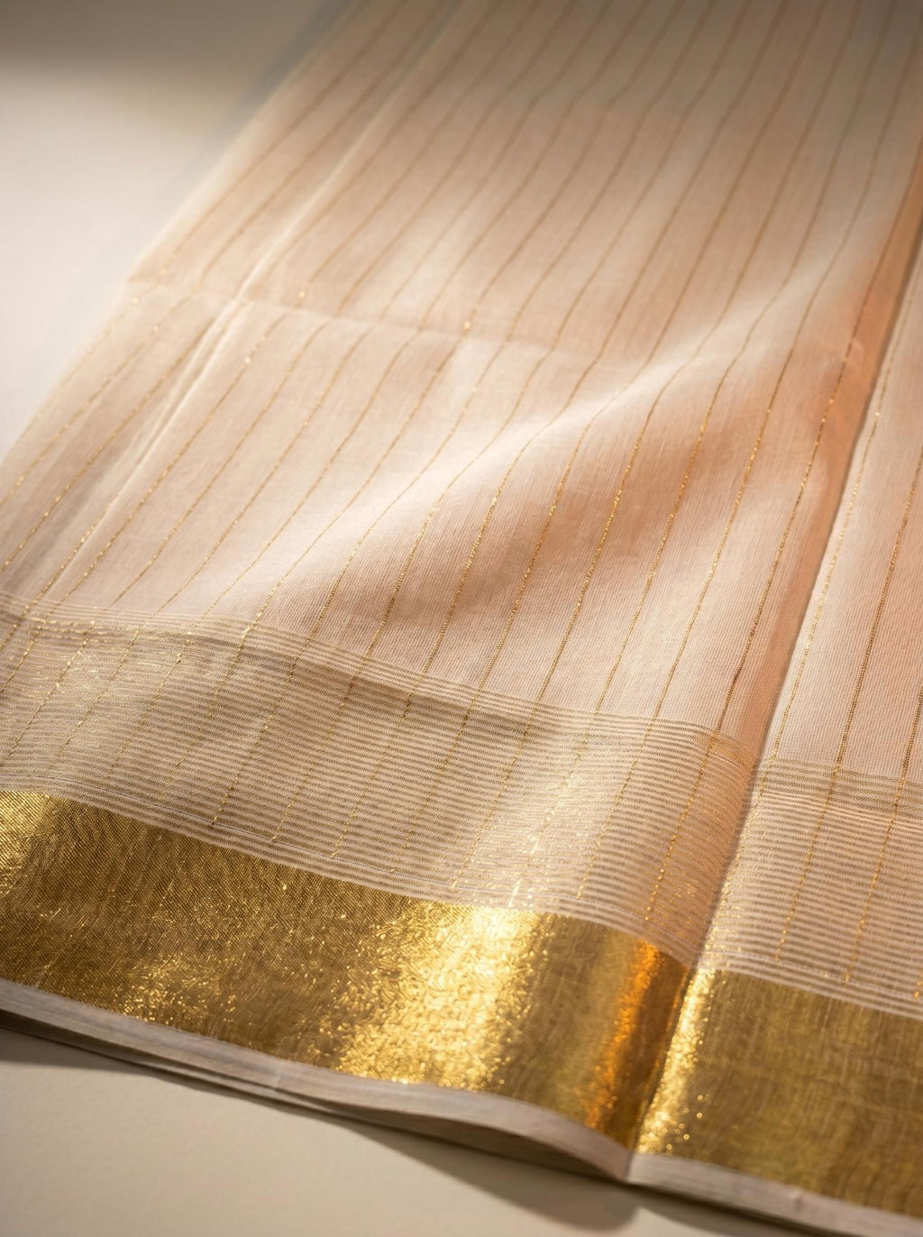 Triloka Tissue Kasavu - Authentic Kerala Saree | Kasavu Saree | House Of Keralam