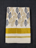Vanamala Cotton Kasavu Blue - Authentic Kerala Saree | Kasavu Saree | House Of Keralam