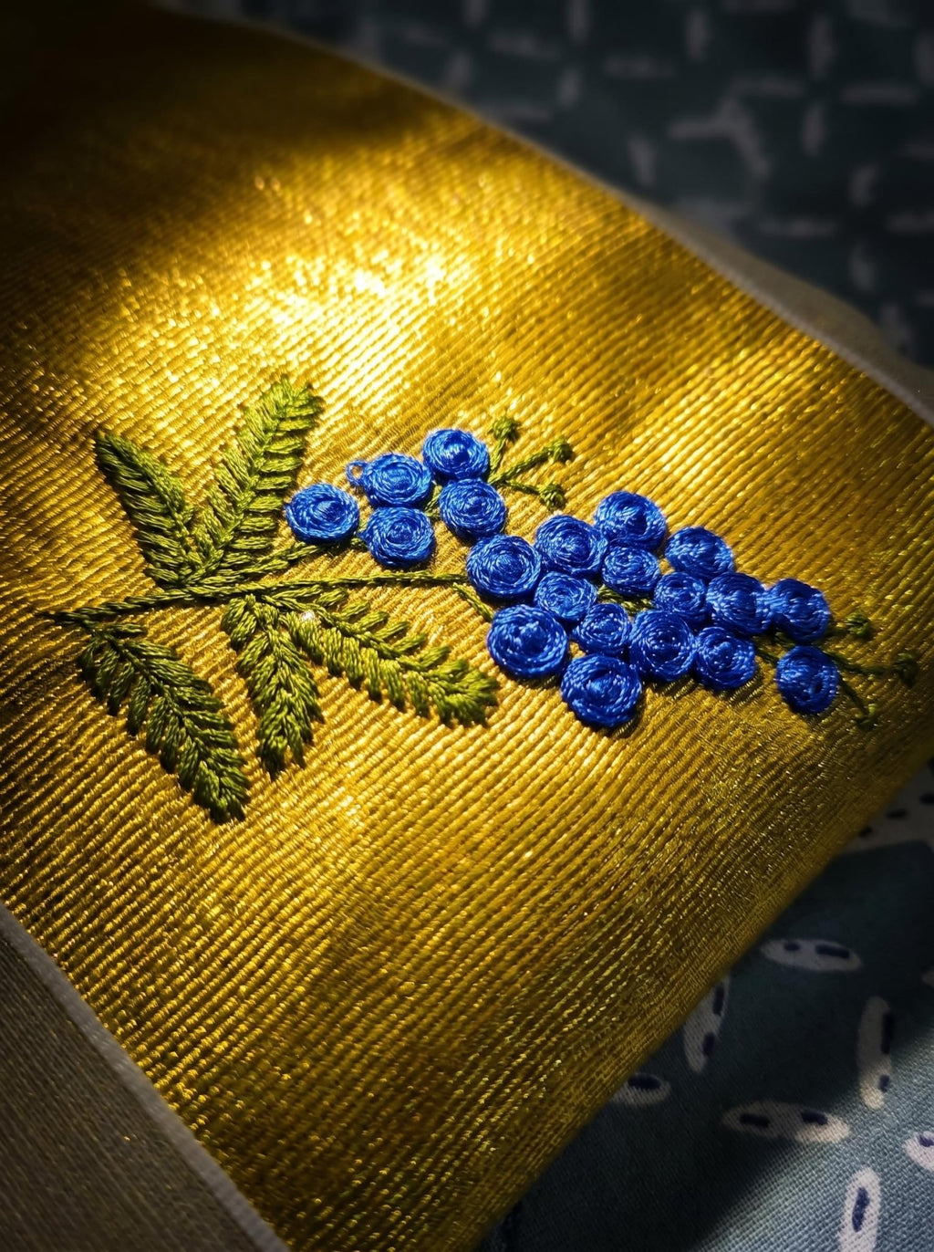 Varnapushpa Tissue Kasavu Blue - Authentic Kerala Saree | Kasavu Saree | House Of Keralam