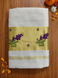 Varnapushpa Tissue Kasavu Purple - Authentic Kerala Saree | Kasavu Saree | House Of Keralam